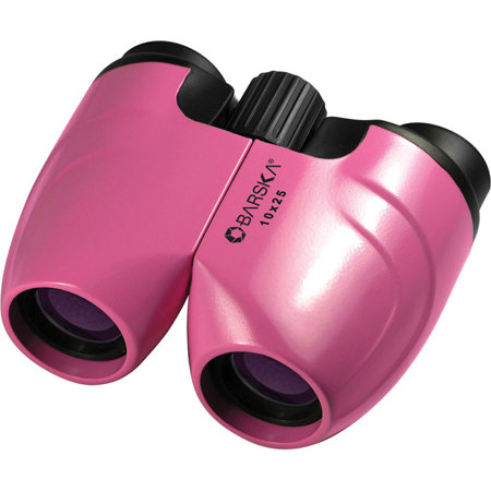 Barska 10x25 Colorado Porro Prism Binocular, 5.5 Degree Angle of View, Pink