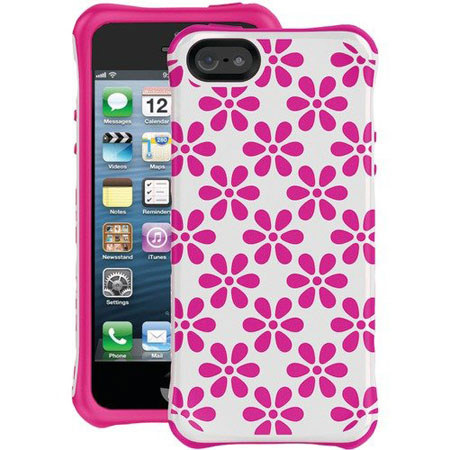 Ballistic Aspira Flowers Pattern Case for iPhone 5, White / Hot Pink