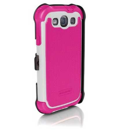 Ballistic Shell Gel Maxx Case for Samsung Galaxy S3, Hot Pink/White