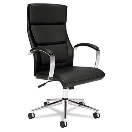 basyx by HON VL105 Executive High-Back Chair, Black Leather