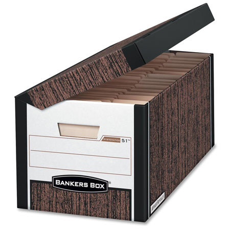 Bankers Box Systematic Box, Letter, 24", Woodgrain - Case of 12