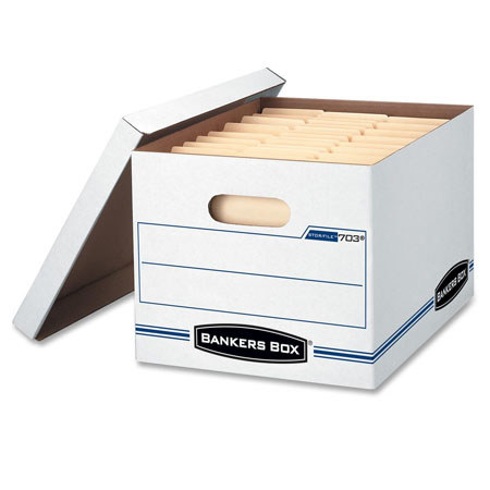 Bankers Box Stor/File Box, Letter/Legal, Lift-off Lid, 4 Per Pack