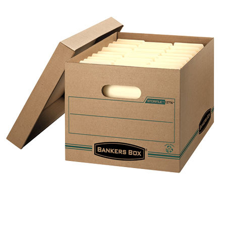 Bankers Box Recycled Stor/File Box, Letter/Legal, Lift-off Lid - Pack of 12