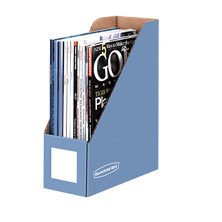 Bankers Box Magazine File, Letter, Cornflower Blue - Pack of 6