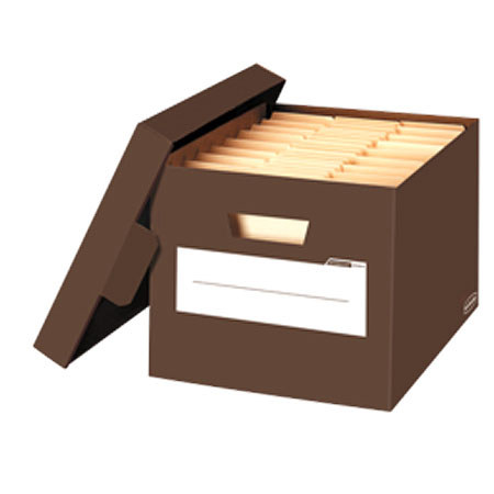 Banker Box Stor/File Decorative Storage Box, Letter/Legal, Mocha Brown - 4 Pack