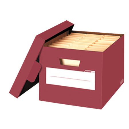 Banker Box Stor/File Decorative Storage Box, Letter/Legal, Persimmon Red - 4 Pk