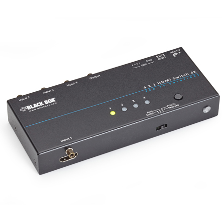 Black Box 4x1 4K HDMI Switch, Black