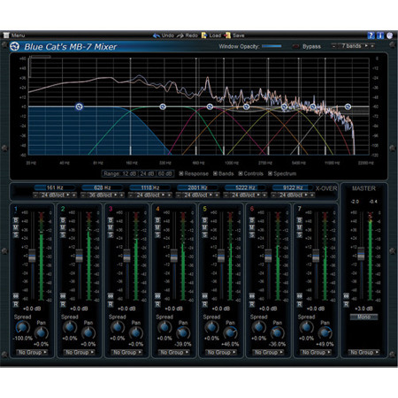 Blue Cat Audio MB-7 Mixer Multiband Mixing Console and VST/AU Host Software Plug-In, Electronic Download
