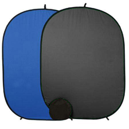 Belle Drape Background 5 x 6 Ft Chroma Blue & Black - Collapsible