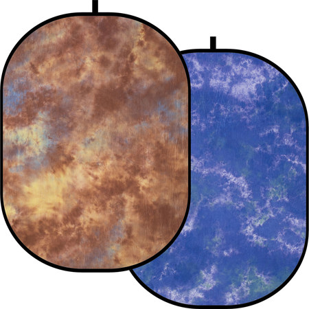 Belle Drape 60 x 78" Collapsible Disc Background, Brown Shades/Blue Shades