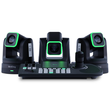 BirdDog X5 Ultra HD 12G-SDI/HDMI/USB/IP 20x PTZ Camera, 3-Pack w/KBD Controller