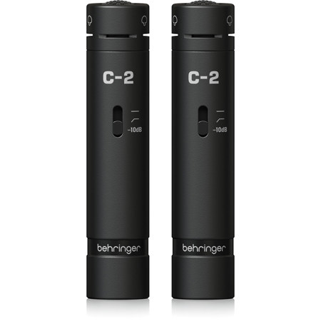 Behringer C-2 Dark Edition Matched Studio Condenser Microphones, Black, Pair