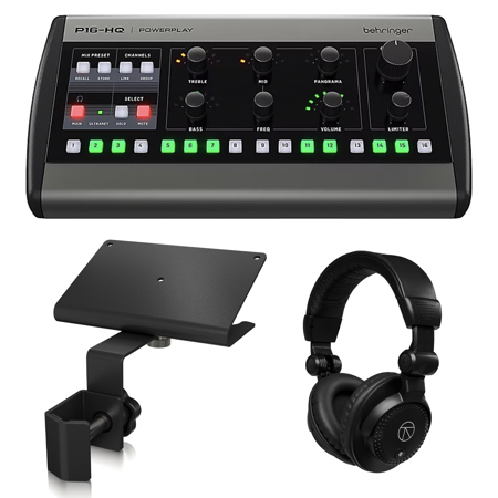 Behringer P16-HQ POWERPLAY 16-Ch Mixer, 4-Pack, w/Headphones & 4x Bracket