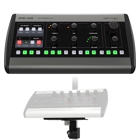 Behringer P16-HQ POWERPLAY 16-Channel Personal Monitoring Mixer, Bundle with Powerplay 16 Mounting Bracket