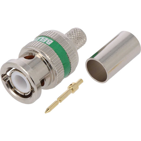 Belden 12GHz 3-Piece BNC Crimp Connector for 4694R / RG6 Cable - Green - 50 Pack