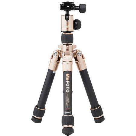 MeFOTO Daytrip Mini 2-Section Aluminum Tripod Kit w/Q00 Ballhead & QR - Gold