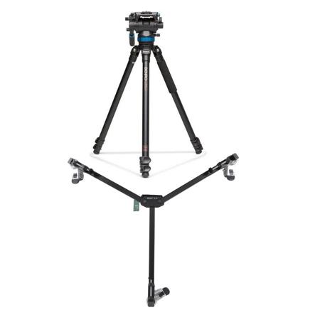 Benro A373F 3-section Aluminum Tripod with S8 Pan Tilt Head Black W/ DL-06 Dolly