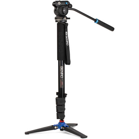 Benro A38FD Classic Aluminum Video Monopod with S2 PRO Flat Base Video Head