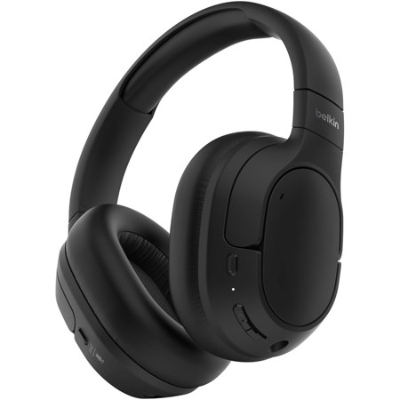 Belkin SoundForm Isolate Wireless Active Noise Cancelling Closed-Back Over-Ear Headphones, Black