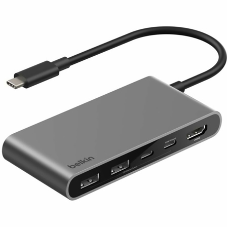 Belkin Connect 100W 5-Port USB-C Hub with Dual USB-C Ports, Space Gray