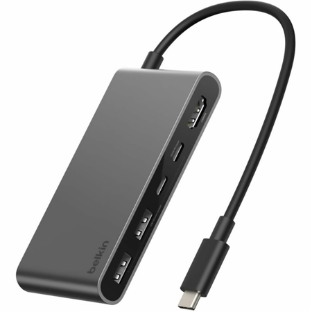 Belkin Connect 100W 5-Port USB-C Hub with Dual USB-C Ports, Space