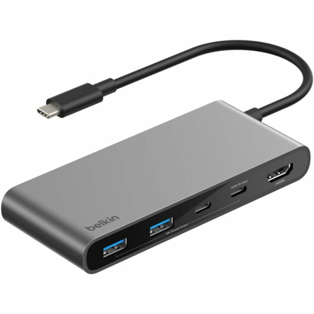 Belkin Connect 100W 7-Port USB-C Hub with Dual USB-C Ports, Space Gray