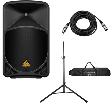 Behringer Eurolive B115W 15" 1000W 2-Way Powered PA Speaker, w/Stand & XLR Cable