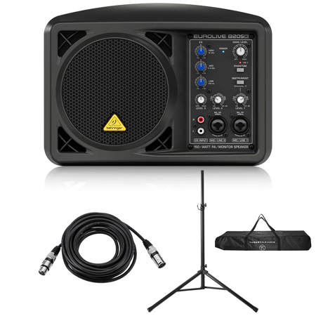 Eurolive B205D PA System, Kit with Stand and XLR Cable