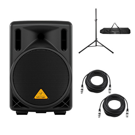 Behringer Eurolive B208D 8" 200W Powered PA Speaker, w/Stand, 2x 50' XLR Cable