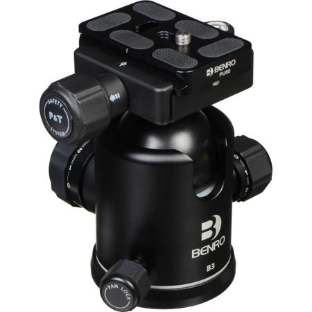 Benro B3 Triple Action Quick Release Ballhead, 66lbs Maximum Load