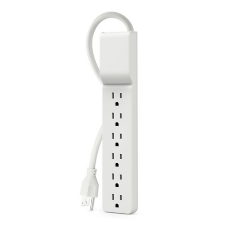 Belkin 6-Outlet Home/Office Surge Protector with 10' Power Cord, White