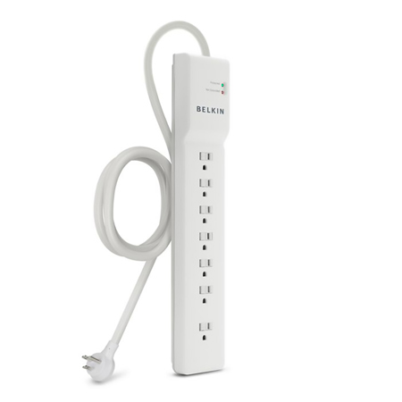 Belkin 7-Outlet Commercial Surge Protector with 7' Power Cord, White