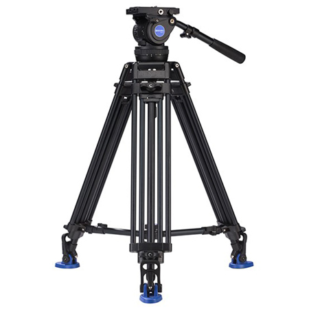 Benro BV10 3-Section Al Twin Leg Video Tripod with Video Head & ML08 Spreader