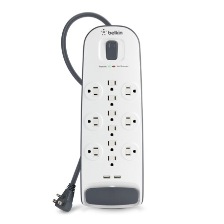 Belkin 12-Outlet Surge Protector with USB Charging and 6' Power Cord, White