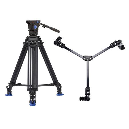 Benro BV4 PRO 3-Section Aluminum Video Tripod, Bundle with DL-08 Dolly