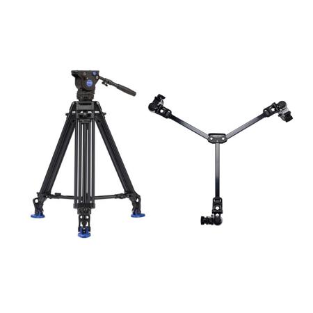 Benro BV6 PRO 3-Section Aluminum Video Tripod, Bundle with DL-08 Dolly
