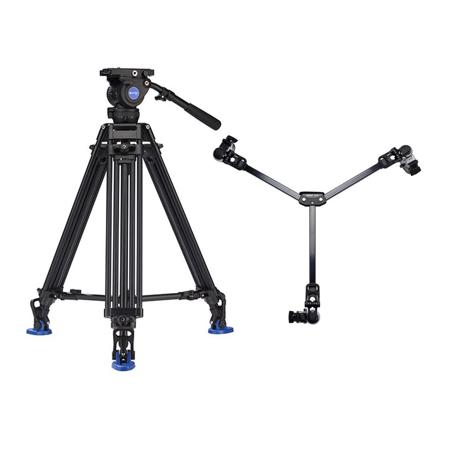 Benro BV8 3-Section Aluminum Alloy Twin Leg Video Tripod,Bundle with DL-08 Dolly