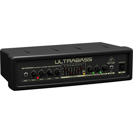 Behringer Ultrabass BXD3000H Ultra Lightweight 300W 2-Channel Bass Amplifier Head with FBQ Spectrum Analyzer, 100kOhms Power Amp Impedance