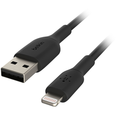 Belkin BoostCharge 3.3' Lightning to USB-A Cable, Black, 2-Pack