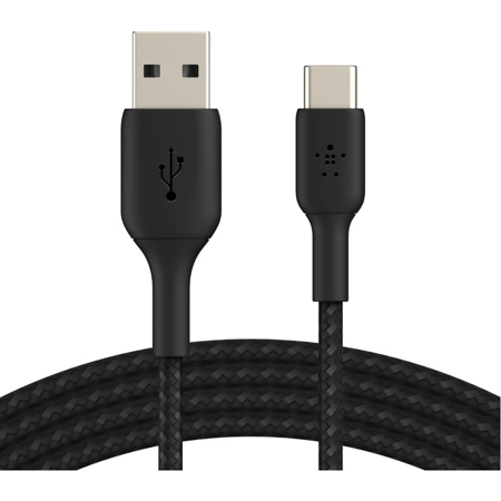 Belkin BoostCharge Braided 6.6' 15W USB-C to USB-A Cable, Black
