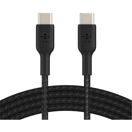 Belkin BoostCharge Braided 6.6' 60W USB-C to USB-C Cable, Black