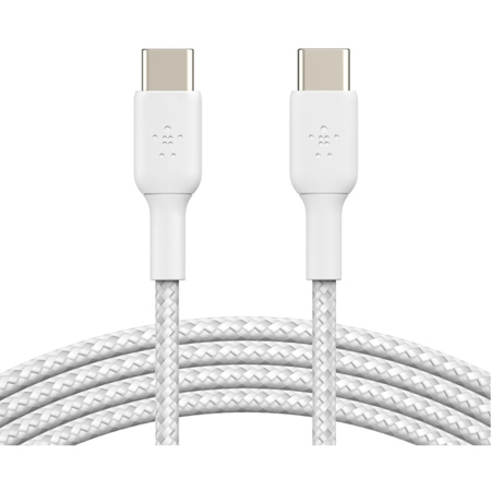 Belkin BoostCharge Braided 3.3' 60W USB-C to USB-C Cable, White
