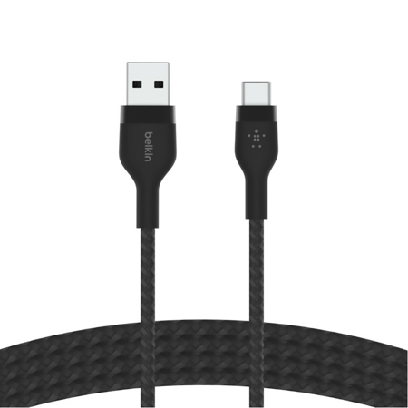Belkin BoostCharge Pro Braided 15W USB-A to USB-C Cable, Black