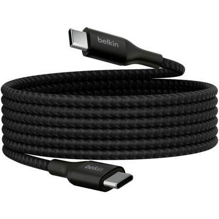 Belkin BoostCharge Braided 6.6' 240W USB-C to USB-C Cable, Black