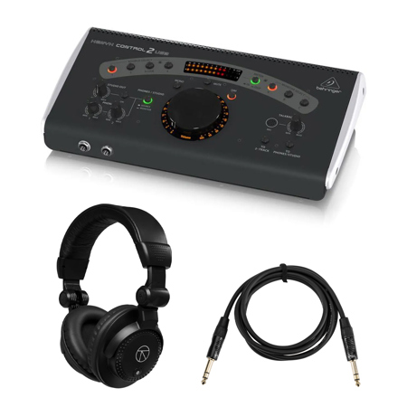Behringer Xenyx Control2USB Studio Control and Communication Center, Bundle with TAPH100 Headphones and Platinum Pro 6' TRS Interconnect Cable