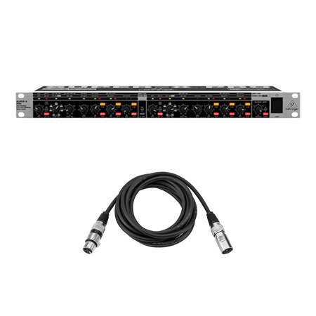 Behringer Super-X Pro CX3400 V2 1RU Crossover, Bundle with 10' XLR Cable