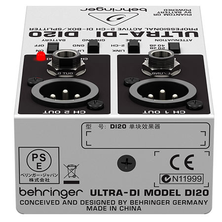 Behringer ダイレクトボックス 2ch スプリッター ファンタム電源動作 DI20