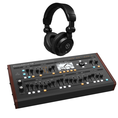 Behringer DEEPMIND 12D Analog 12-Voice Desktop Synthesizer w/TAPH100 Headphones