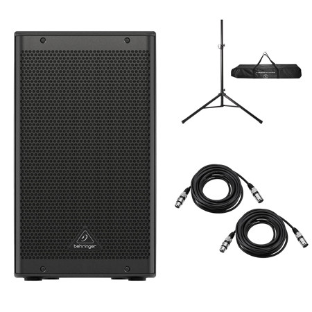 Behringer DR110DSP 10" 1000W Powered PA Speaker System, w/Stand,2x 25' XLR Cable