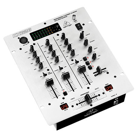 Behringer Pro Mixer DX-626 Professional 3 Channel DJ Mixer with Integrated Beat-Per-Minute (BPM) Counter, 10Hz-55kHz Frequency Response